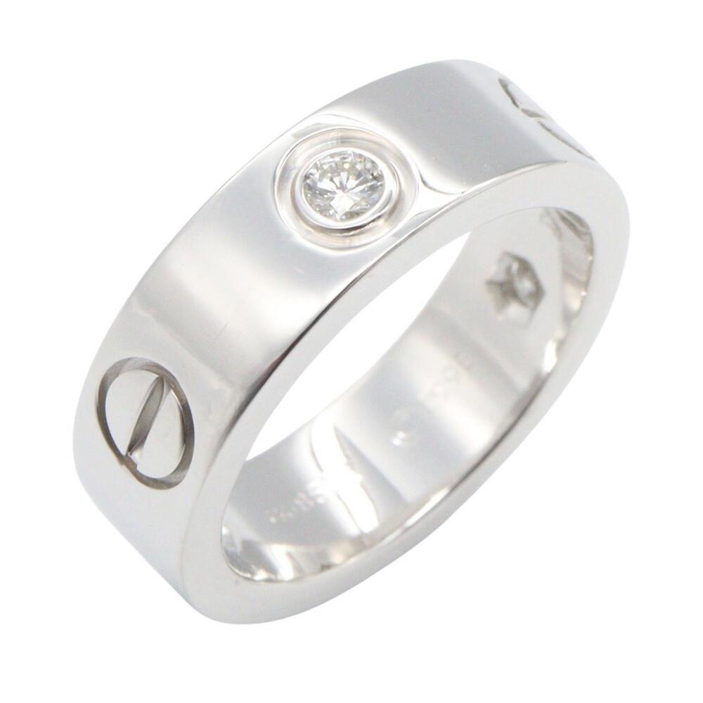 CARTIER 18k Silver Diamond Love Ring